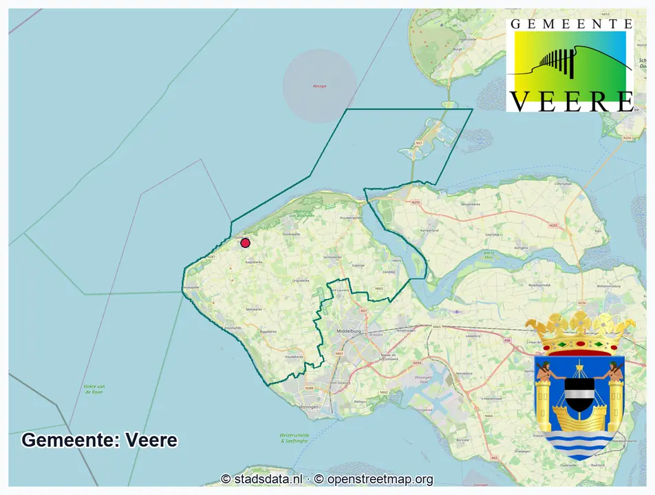 Schematische gemeentegrens Veere
